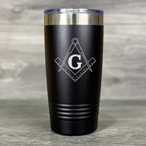 Freemason Tumbler – Masonic Square & Compass Gift – Engraved Cup for Mason – Polar Camel 20oz 30oz – Brotherhood Travel Mug