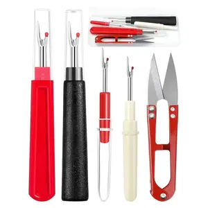 4PCS Seam Rippers for Sewing – 2 Large & 2 Small Stitch Remover Tools with Thread Snips