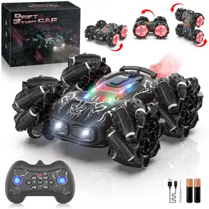 Remote Control Car 4WD with 360° Rotating Drift Stunt Rc Cars | 2.4GHz Remote Control with Cool Lights,All-Terrain Off-Road Toy | Ideal Christmas & Birthday Gift for Kids Ages 4-7 8-10 10-13