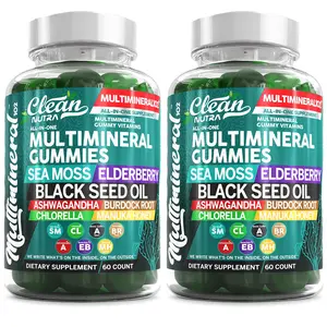 Clean Nutra 2Pack Gummies | Sea Moss, Elderberry, Black Seed Oil, Ashwagandha, Burdock Root, Chlorella, Manuka Honey & More for Health – MultiMineral 102