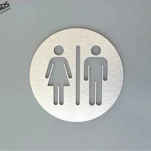 Acrylic Bathroom Door Sign Unisex Restroom Identifier, Acrylic Signage Plaque, Durable Plastic Toilet Label for Men and Women, Easy Install