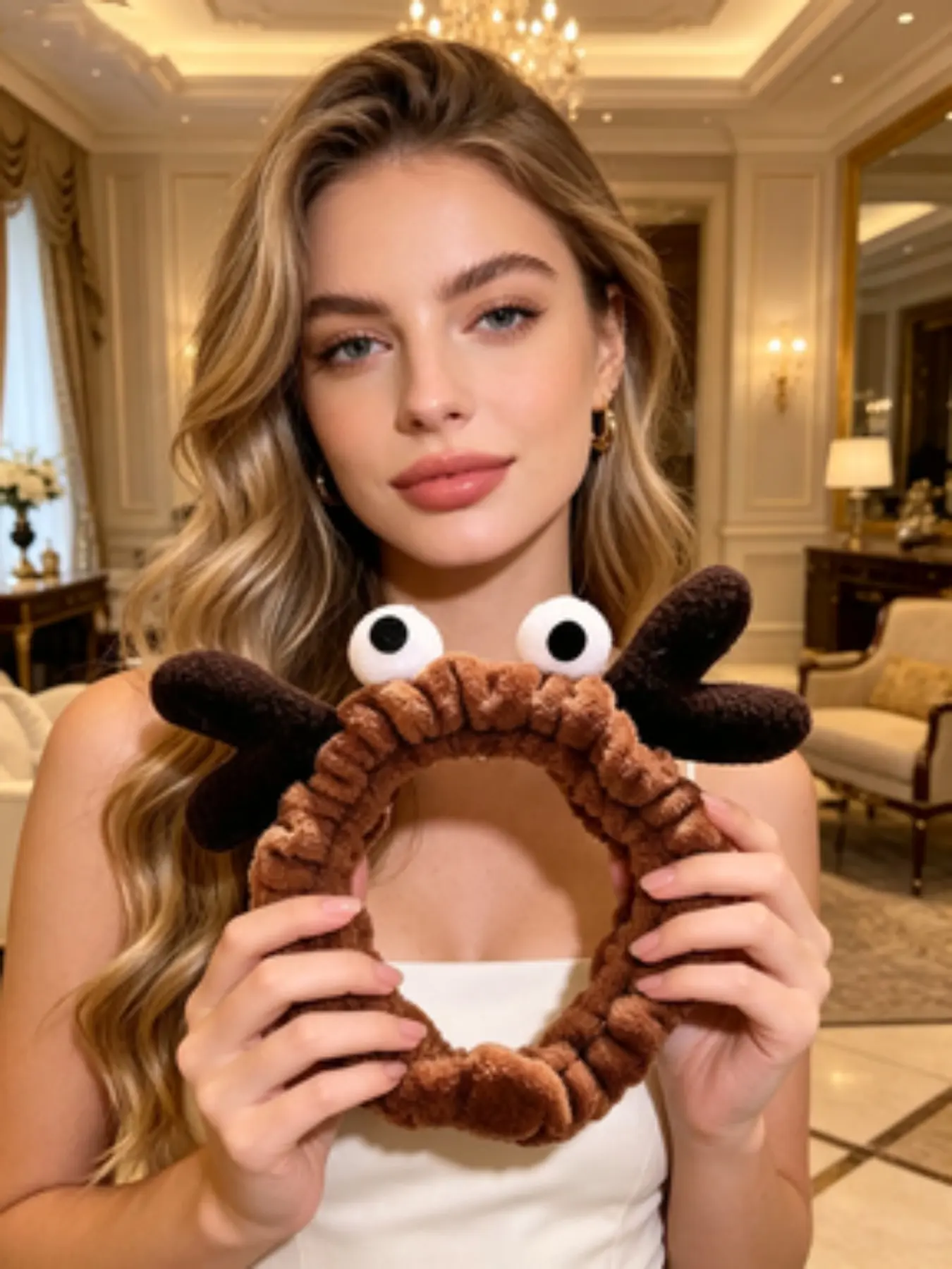 European and American Influencer-Style Large Deer Antler Headband, Essential for Washing and Makeup, Trendy Accessory for Daily Use