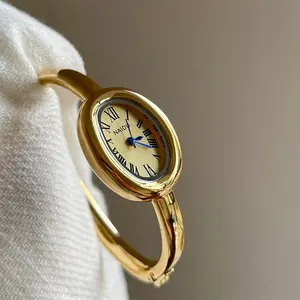 Oval bangle watch - stylish small dial, premium women's watch