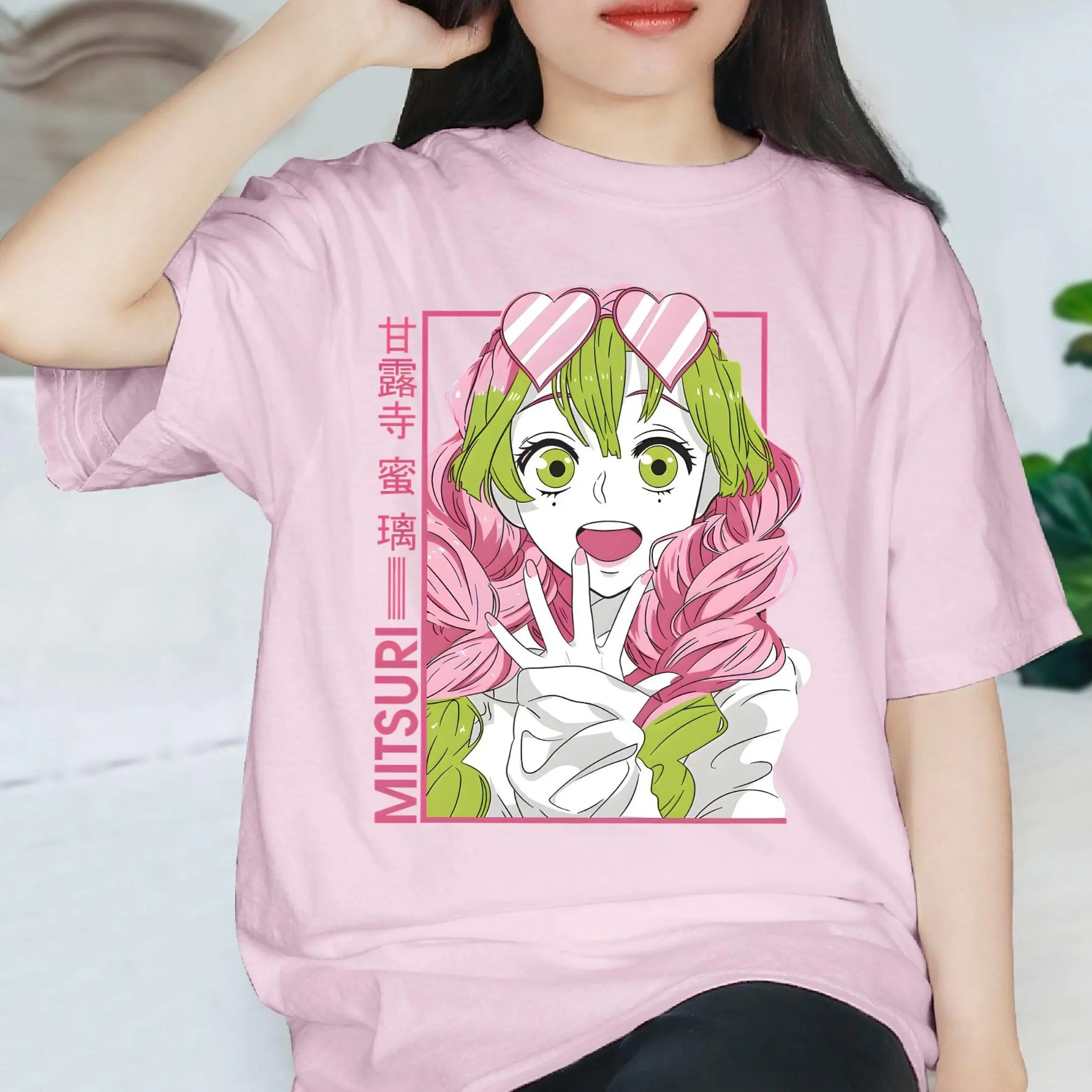 Mitsuri Kanroji Demon Slayer Anime Graphic Tee, Cute Mitsuri Hashira Kimetsu No Yaiba Anime Youth Shirt, Hashira Mitsuri Demon Slayer Anime T-Shirt for Men, Women and Kids