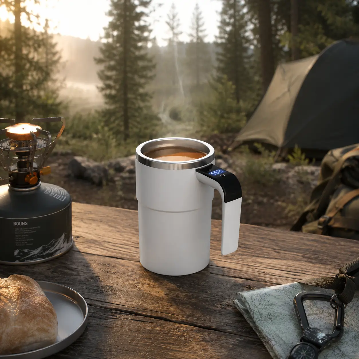 Automatic Stirring Mug with Temperature Display, Automatic Magnetic Self-Stirring Coffee Cup with Temperature Display, Travel Water Bottle, Suitable for Milk, Chocolate, Mocha, Coffee, Milk, Chocolate and Mocha, Protein Powder Mixing, Couple's Mug