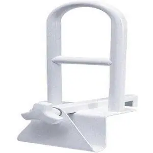 Grab Bar - Side Tub Locking, Stainless, White - & Safety Handle for Elderly & Disabled - Easy Installation & slip-resistant Grip - 1 Each