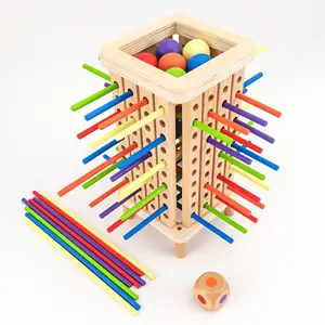 Wooden Balancing Beads Game - Interactive Family & Adult Strategy Game with Colorful Sticks & Balls, Educational Dexterity Toy for Party Fun & Skill Building, Classic Tabletop Game for Gift & Entertainment colorful stacking block development