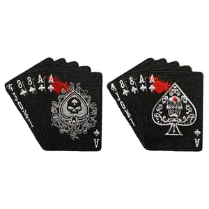 Ace of Spade Dead Mans Hand Patch (Iron on Sew on-Bundle of 2pc)
