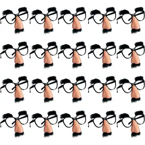 20 PCS Disguise Glasses with Funny Nose Funny Glasses with Eyebrows and Mustache Perfect Party Favors for Costume Halloween and Birthday Parties