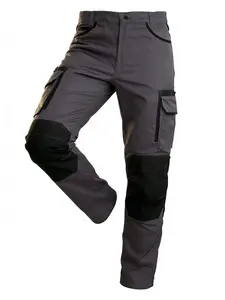 Men's Work Pants with Knee Pads, Pocket, Durable Fabric, Comfortable Fit, Suitable for Outdoor Activities and Daily Wear, All Seasons