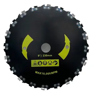 Lawn Mower Blade, Large 3/8 Right Angle Knife Head, 20 Teeth, 230mm, Durable Grass Cutting Tool, Ideal for Lawn Maintenance