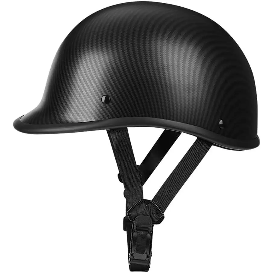 Vintage Open-Face Half Cap Motorcycle Helmet - DOT Approved, 55-61 cm, Breathable Venting, High Strength, Impact-Absorbing, Snug Fit, Ultra-Lightweight, Odorless for Chopper, Cruiser