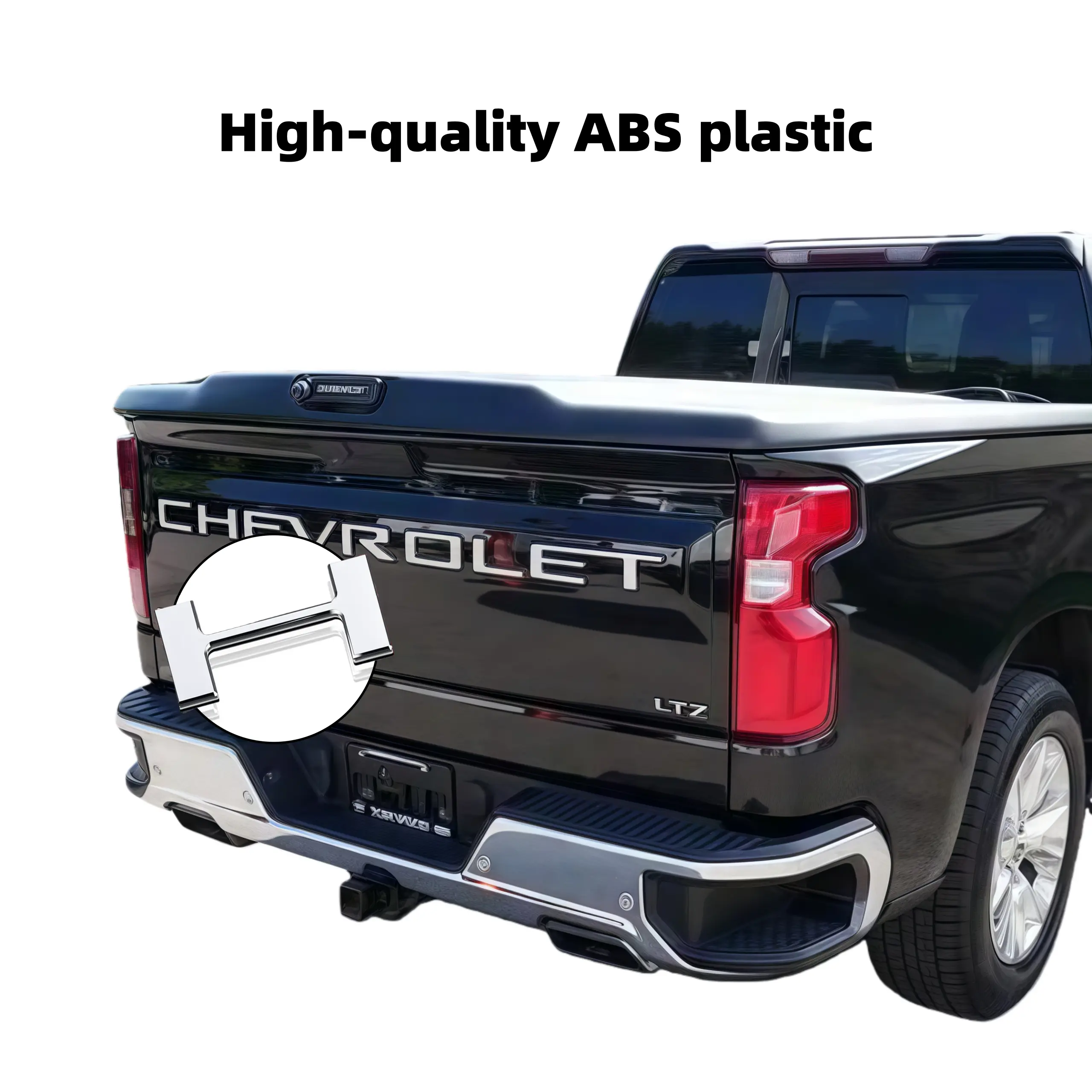 3D Raised Tailgate Insert Letters Decal - ABS Plastic Metallic Chrome Silver Car Sticker with Anti-Fade Coating, Long Wearing High Color Fastness Cars Accessories for Chevrolet Silverado 1500 2500 (2019-2025)