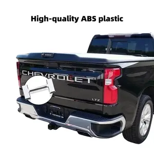 3D Raised tailgate inserts letters decal exterior  accessories Compatible with Chevrolet Silverado 1500 2500 2019 2020 2021 2022 2023 2024 2025 Models Accessories ABS Plastic Anti Fade Coating Chrome Silver