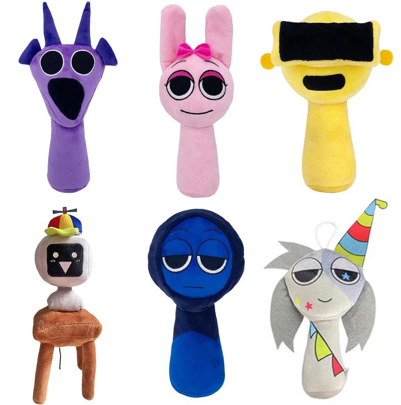 Sprunki Plush Toys Soft Stuffed Animal Pillow Figure Doll Anime & Manga Inspired Perfect for Christmas & Birthday Gifts Lightweight Easy to Carry Ideal for Kids & Adults 8'' Size Sprunki Plushies for Playtime & Holidays