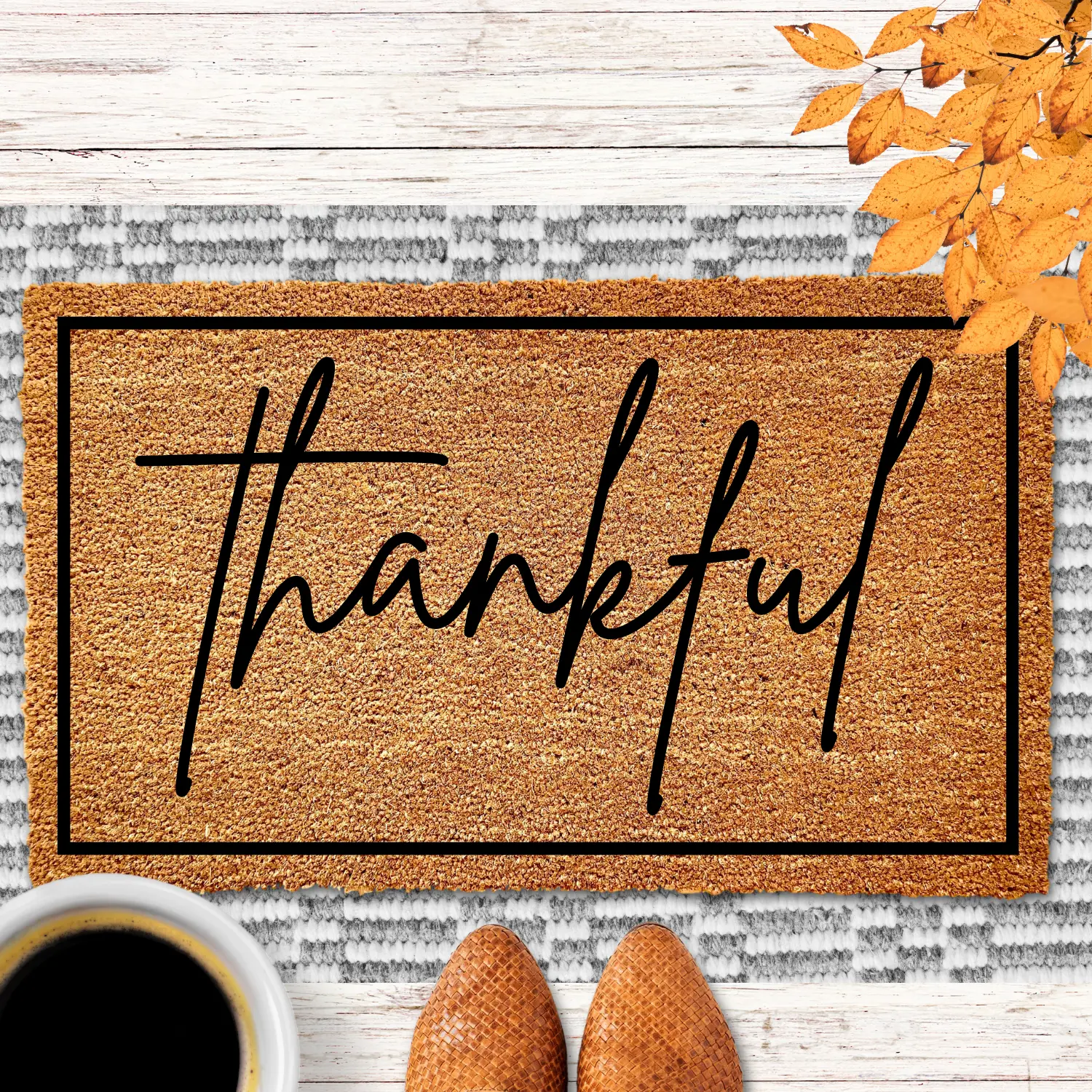 Thankful Doormat, Thanksgiving Doormat, Fall Doormat, Thankful Door Mat, Fall Welcome Mat, Trendy Doormat, Friendsgiving, Thanksgiving Decor