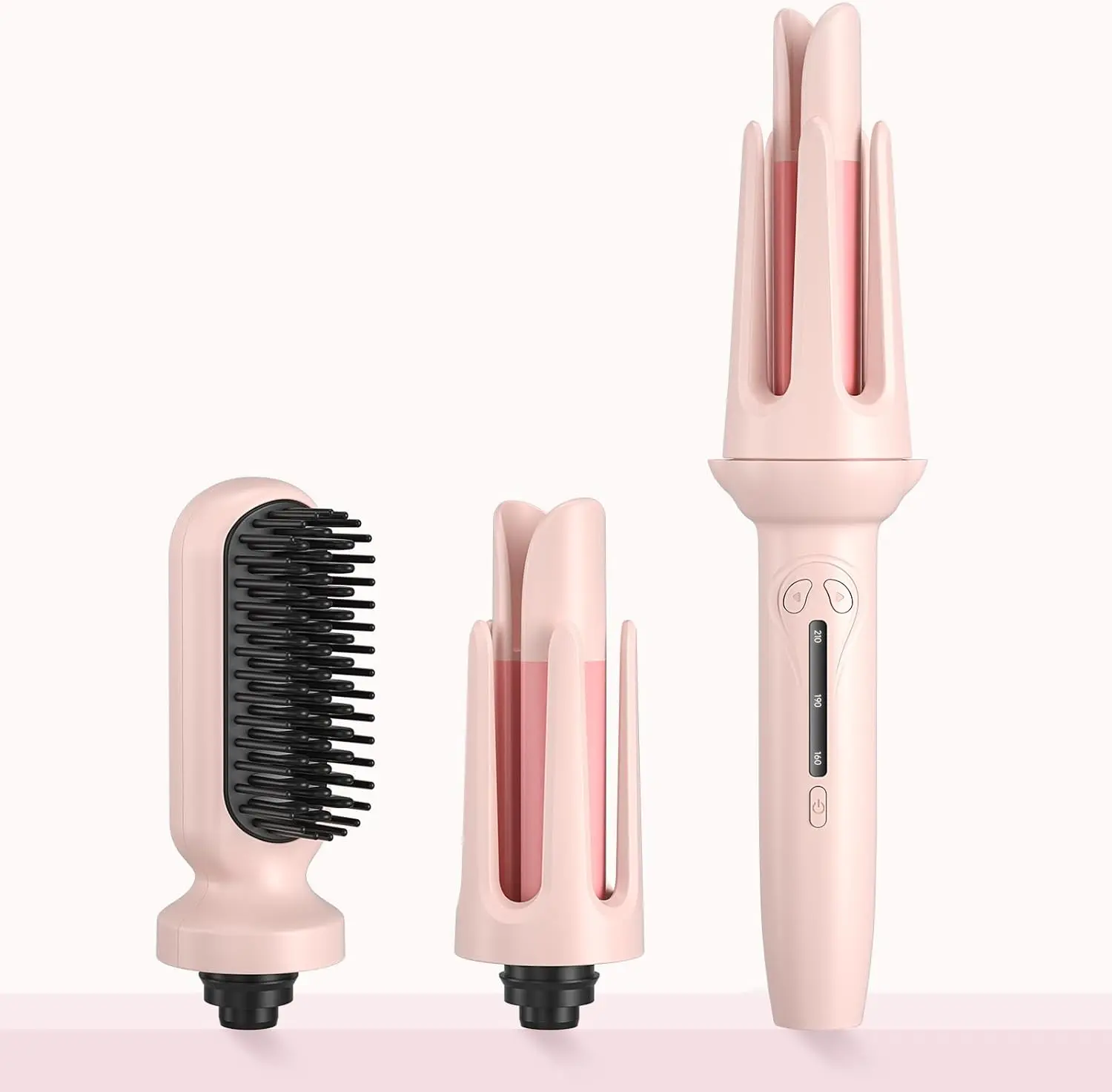 3 in 1 Automatic Curling Iron, Auto Hair Curler | (1" + 1.25") & Straightening Brush,3 Temp and Automatic Shut-Off, Anti-Scald, Anti-Tangle Rotating Curling Wand