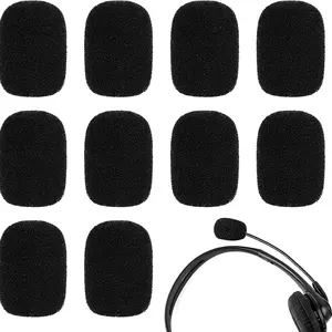 10-Pack Mini Lavalier Microphone Windscreen Sponge Covers, High-Density Microphone Earpiece Coils, Noise Reduction