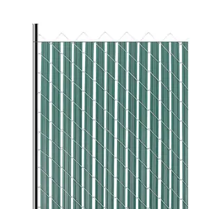 VEVOR Bottom Locking Privacy Slats, Double-Wall Vertical Bottom-Locking Slats with Wings for Chain-Link Fence, High-Density HDPE Chain Link Slats Ideally Fit 4' High Fence for Garden and Farm(Green)