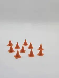 1:64 Scale Orange Traffic Cones (Set of 10) | 3D Printed Diorama Accessories for Diecast Displays