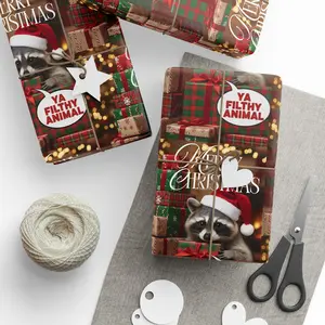 Christmas Wrapping Papers, Funny Holiday Gift Wrap, Ya Filthy Animal Xmas Present Wrap, Gift Packaging, Holiday Decor, Festive Paper Roll