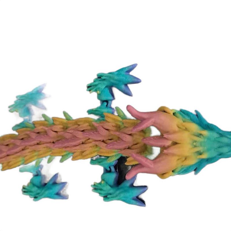 Rainbow Dragon Figurine with Vibrant Colors and Detailed Features for Collectors and Enthusiasts