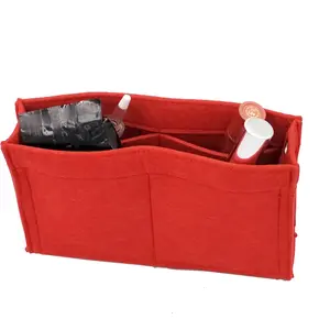 Mini Felt Purse Organizer Insert Small Tote Bag organizer with Zipper