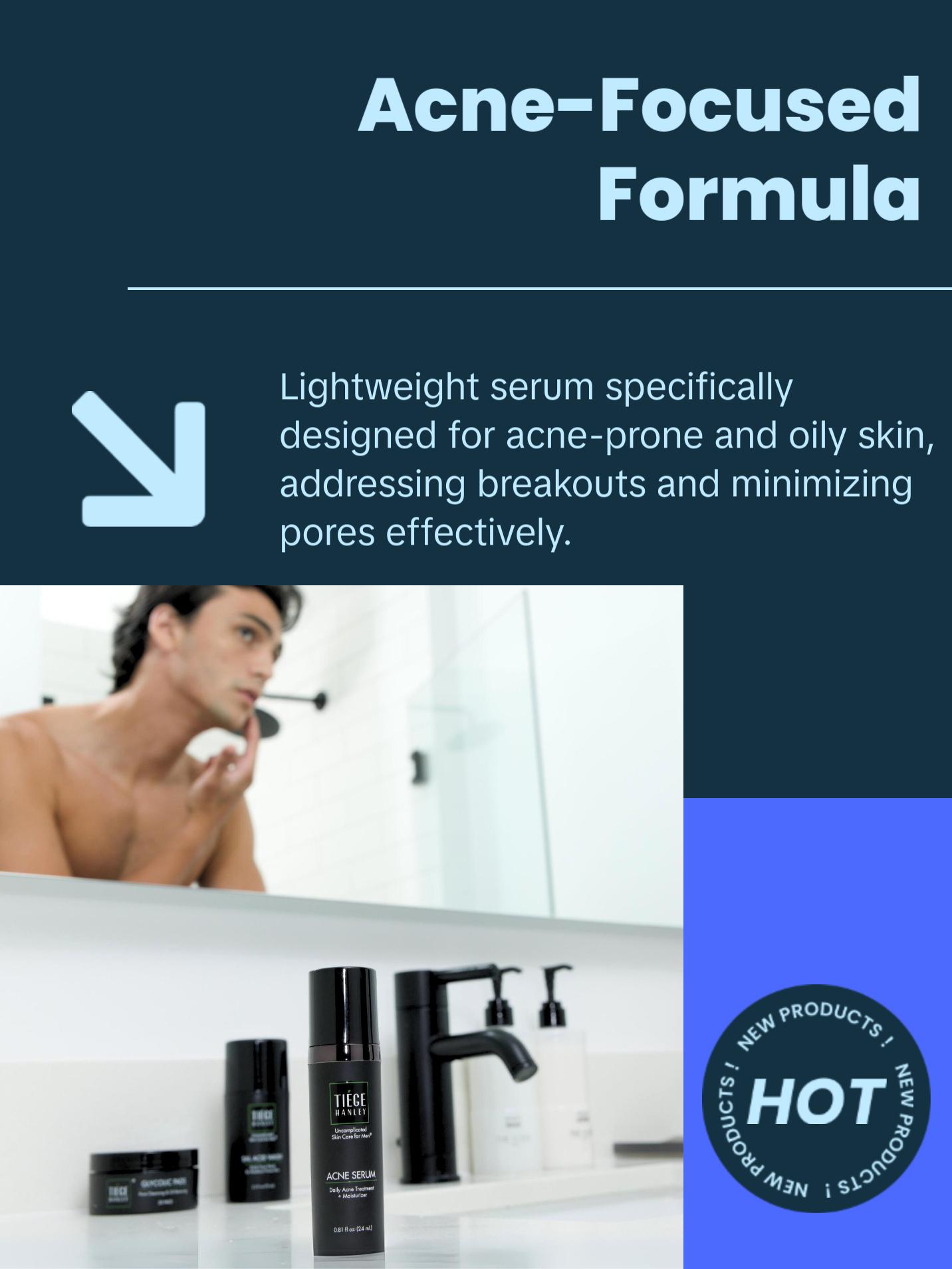 Tiege Hanley 2% Salicylic Acid Acne Serum - Tea Tree + Squalane + Niacinamide - Blackheads + Redness + Oily Skin