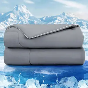 Cooling Comforter King Size, Sided Cooling Blanket for Hot Sleepers, Breathable and Lightweight Blanket for Night Sweats, 108"x90" Grey
