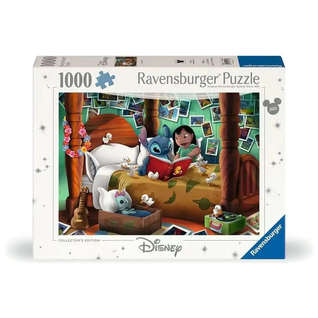 Ravensburger Disney Collectors Edition Lilo & Stitch 1000-Piece Glare-Free Linen Puzzle Game, Interlocking Puzzle for Toys & Hobbies Enthusiasts
