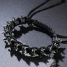 Punk Hip-Hop Handwoven Alloy Dragon Bone Bracelet, Punk Style Jewelry, Adjustable Wrist Accessory for Men, Braided Bracelets
