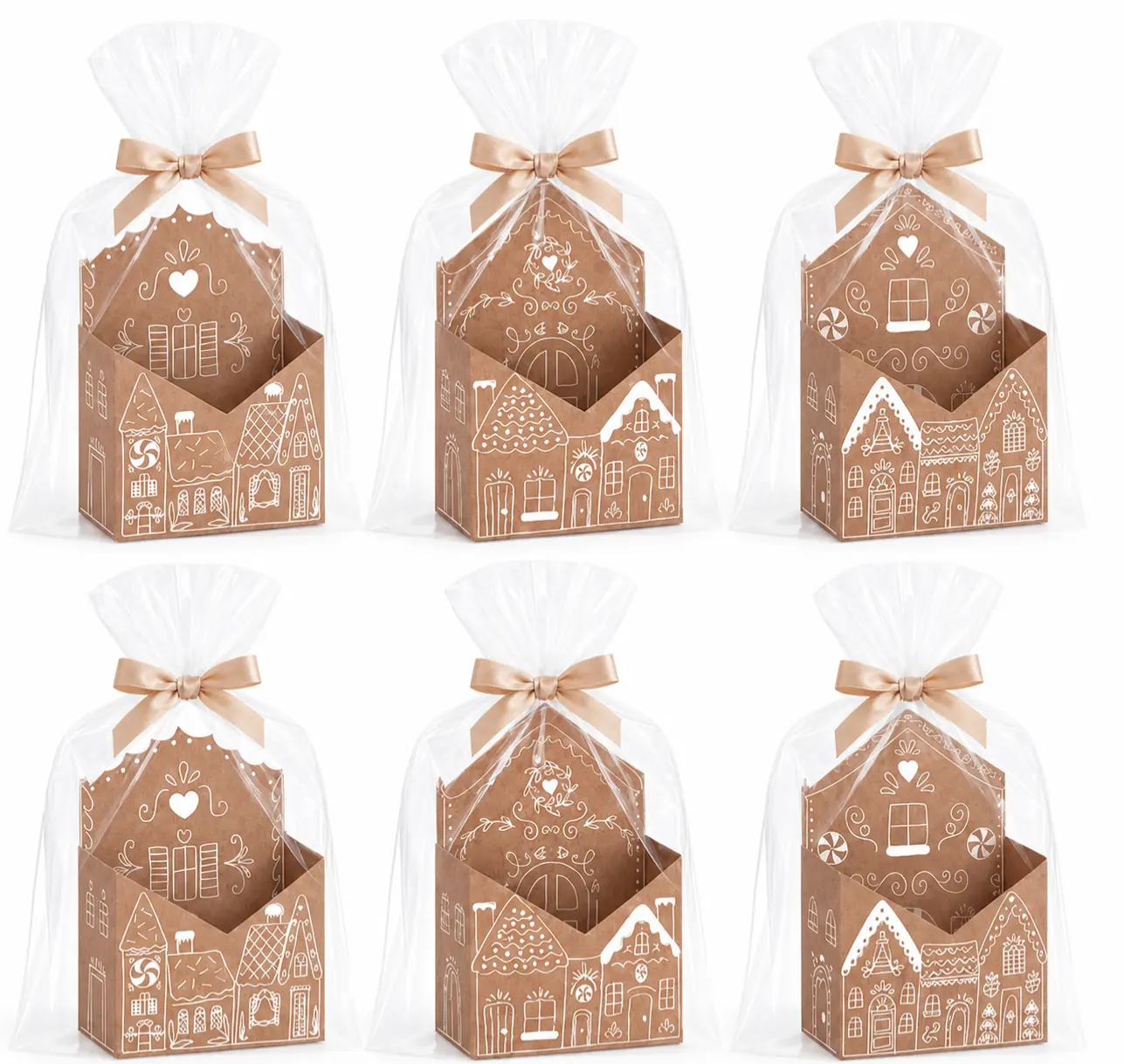 6/12/24 Pcs Christmas Gift Basket Teacher Appreciation Gifts School Party Gift Boxes with Ribbon Cards Foldable Pencil Design Paper Basket for School Classroom Party Decorations,Teacher's Day Back to School Birthday Reward Xmas Party Gift Supplied