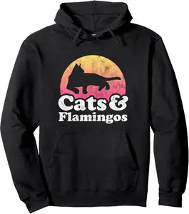 Cats and Flamingos Men Women or s Flamingo Pullover Hoodie