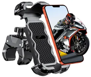 Zewdov Motorcycle Phone Mount [Secure Grip][Anti-Drop], Upgrade Bike Phone Holder [1s Stable Lock], 360° Rotatable Phone Holder for Mountain Bike/ATV, Fits for iPhone/Samsung 4.7-6.7", Clamp Mount