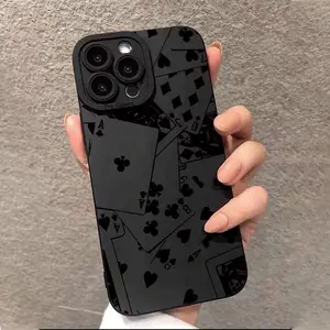 Poker Card Pattern Phone Case for Summer, All-inclusive Phone Protective Cover, Phone Accessory Compatible With iPhone XR XS Max 11 12 13 14 15 Plus 15 Pro Max Screen Protector Protection