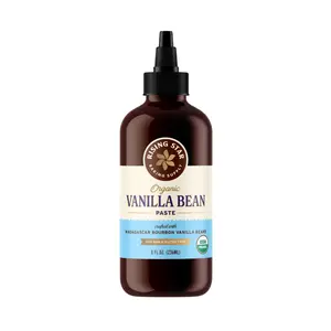 Rising Star Organic Vanilla Bean Paste - 8 FL OZ - Made with Madagascar Bourbon Beans - Non-GMO, Gluten-Free, Vegan - Perfect for Baking & Desserts