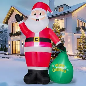 JOYIN 8FT Tall Christmas Inflatable Santa Outdoor Decoration for Yard, Blow Up Santa Decor Holding Gift Bags with Build-in LEDs for Xmas Party Decor Yard Outside Garden Holiday Decoration 8ft Climbing Santa Valentine's Day Gifts for Kids