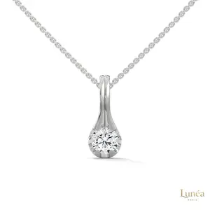 0.25 CT. Lab Diamond Solitaire Pendant | Lab Grown | 14K Gold & Platinum