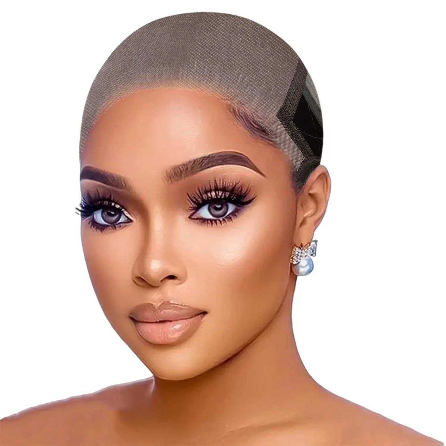9x6 Lace Grip Cap for Glueless Wigs Transparent Lace Reusable Wig Caps Brown Adjustable Grip Band Non-Slip Wig Cap for Women