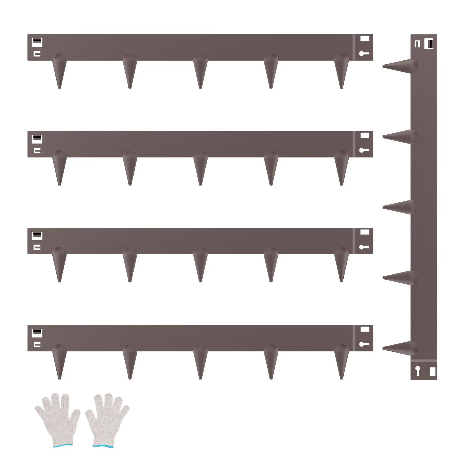 【SummerFinds】VEVOR Galvanized Steel Landscape Edging Border - 5 Packs 39x3in Outdoor Long-Lasting Rust-Resistant Brown Flexible & Bendable Metal Flowerbed Edging, Easy Installation with 1 Instruction Manual, 1 Pair of Gloves, Ideal for Roadside Borders
