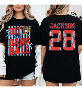 Personalized Baseball Color Shirt Baseball Mom Shirt Hit The Dang Ball Custom Kid Name Sweatshirt Sport Gift For Grandma Mom