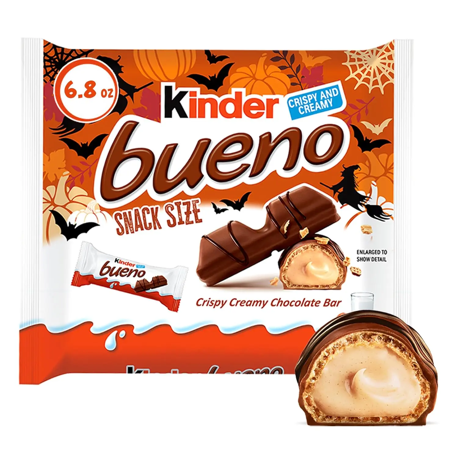 Kinder Bueno Bar, Halloween Candy, Snack Size, 6.8 Oz