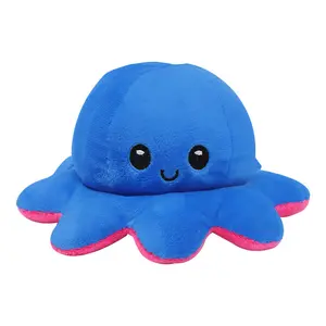 Reversible Octopus Plush Toy – Soft Blue Mood Plush Fun Collectible Gift for Kids Teens