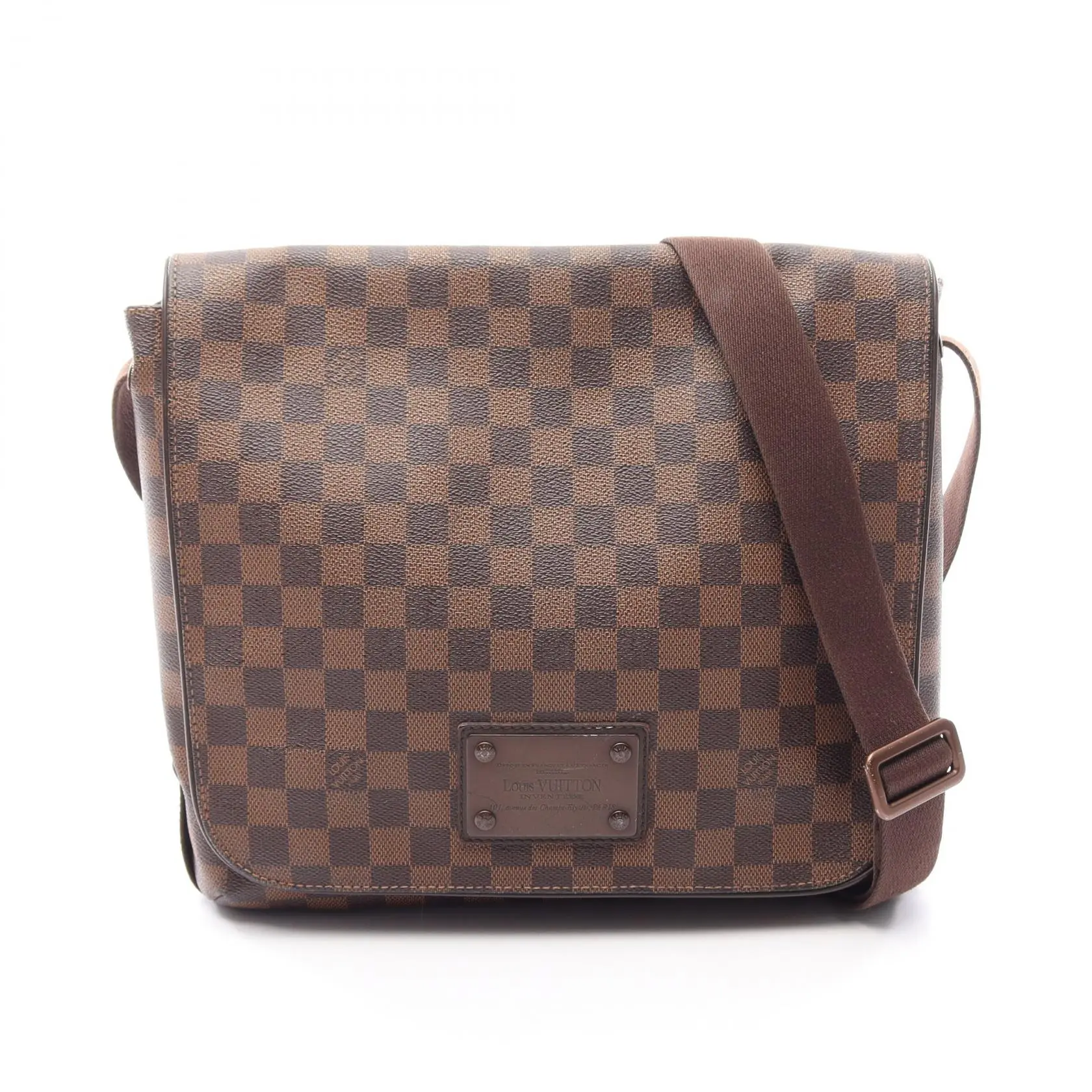 Pre-owned Louis Vuitton Canvas Shoulder Bags Brooklyn MM Damier Ebene Coated Shoulder Bag