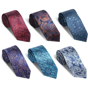 6 Pack Long Ties for Men 58" 63" 70" Father's Day Men's Neckties 3.5" or 2" Wedding Neck Ties