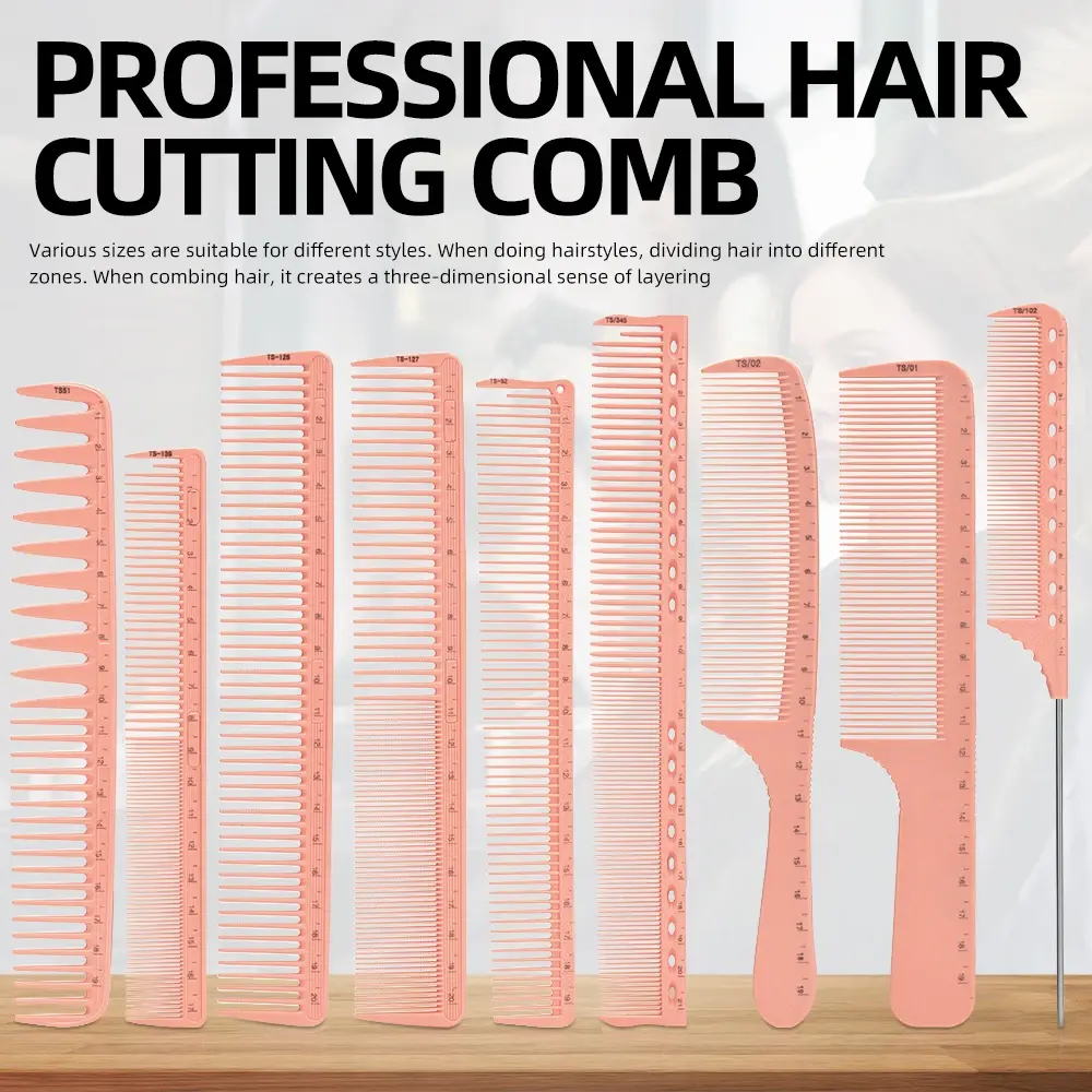 9-Piece Hair Styling Comb Set with Graduated Comb