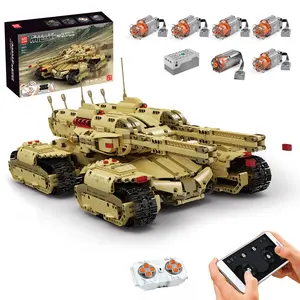 Mould King 20011 RC Tank Building Blocks, 2.4Ghz Remote/APP Control Rechargeable Military Mammoth Tank Model Kits for Gifts, (3296+ Pcs)