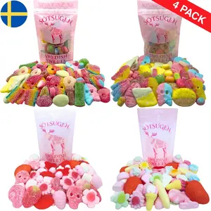 4 PACK - Swedish Candy - Pink & Blue mix with BUBS, Sour mix with BUBS, Swedish Marshmallow Mix - Pinky mix - TOTAL 1.75 lbs