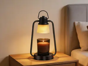 Electric candle warmer lamp with timer and dimmer control. Vintage styling melts jar candles safely, comes with 2 replacement bulbs. Ideal for home decor, housewarming and holiday gifts.