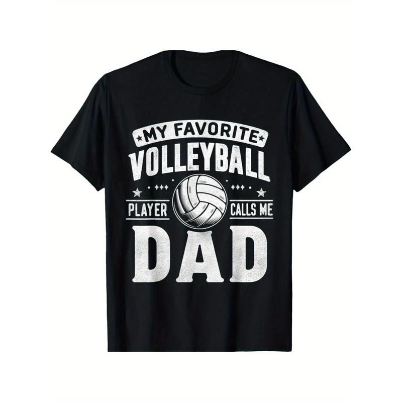 My Favorite Volleyball Player Calls Me Dad Fathers Day Sport T-Shirt y2k outfits men time tee shirt backwards Graphic Concert Hip Hop Bunny Graphic T-Shirt demon slayer merch double print oversize lightweight acid valentine gift cadena mr stiven